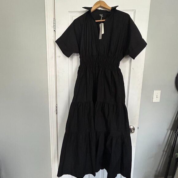 The Somerset Tiered Maxi Dress by Anthropologie: Shirt Dress Edition, Black - Picture 7 of 11